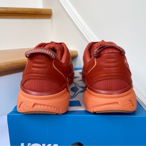 NWT Hoka Clifton Leather Gore-Tex Waterproof Unisex BOCT dark orange copper - Picture 10 of 16